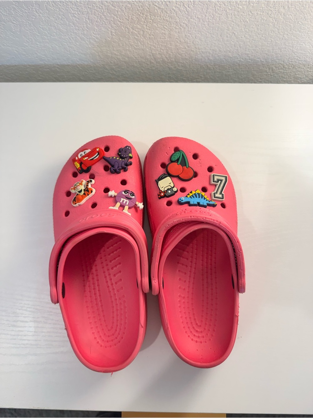 CROCS Pink Clog Sandals with Character Charms